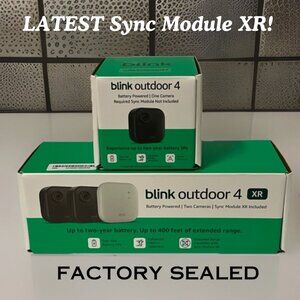 Blink Outdoor 4 + Sync Module XR 3 Camera System Battery Powered - SEALED!